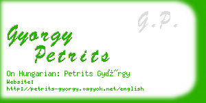 gyorgy petrits business card